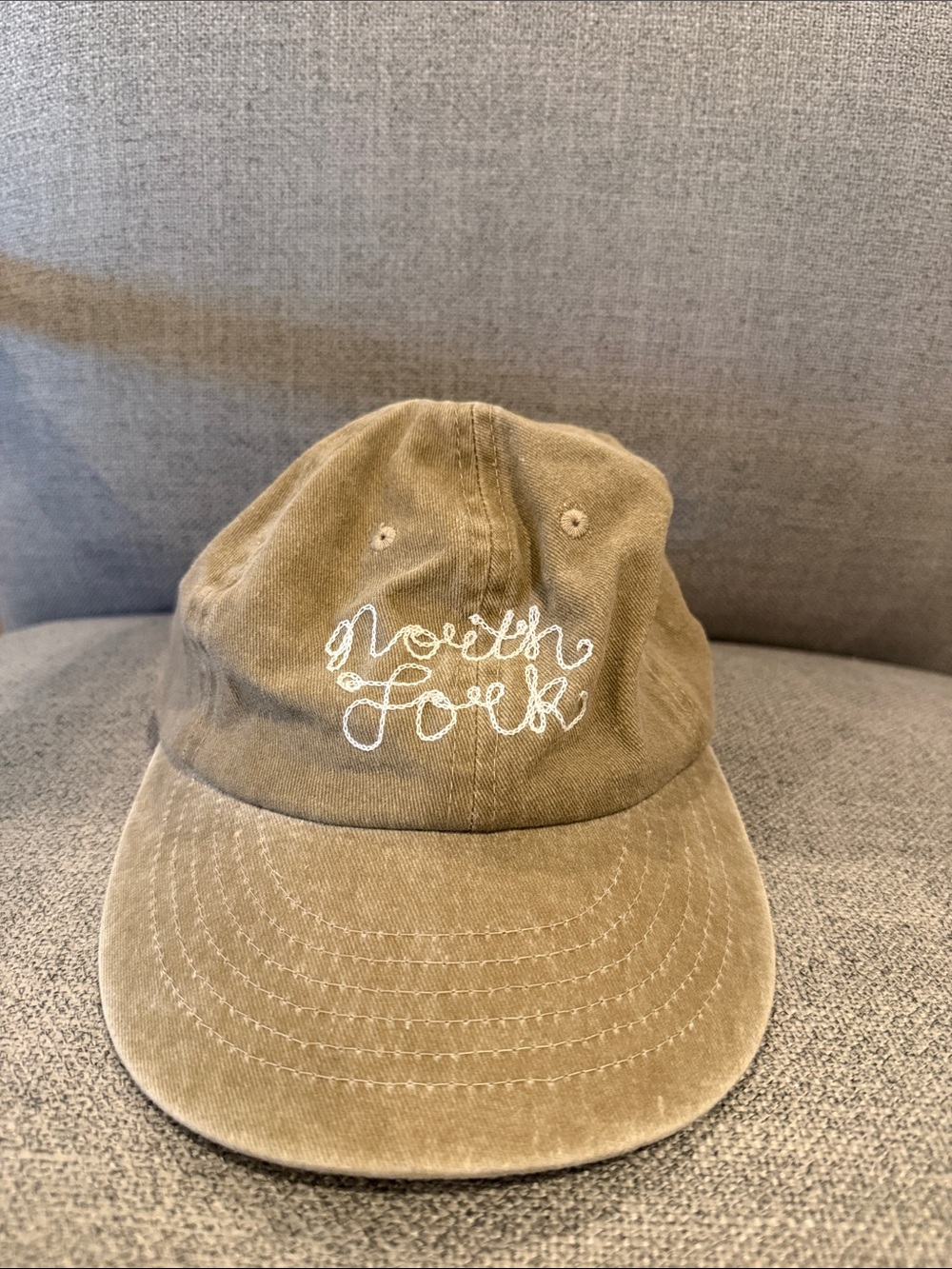 Tan 'North Fork' Embroidered Baseball Cap